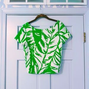 Lilly Pulitzer for Target Crop Top Boom Boom Print Palm Pattern
